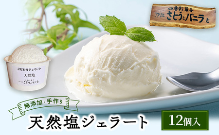 【手作り・無添加】天然塩ジェラート 100ml×12個入 カップ入り 天然塩 ジェラート 無添加 