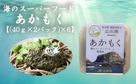 広田湾漁協からお届け！無添加 あかもく タレ付き 40g×2パック×6セット 【 海藻 アカモク 海産物 朝食 ネバネバ 】 RT2050