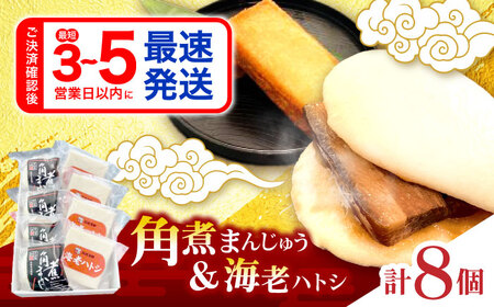 【お中元対応可】角煮まんじゅう・海老ハトシセット / 角煮 ハトシ 角煮まん 角煮まんじゅう まんじゅう 饅頭 はとし えび エビ 海老 / 諫早市 / 株式会社山香海 [AHBH010]