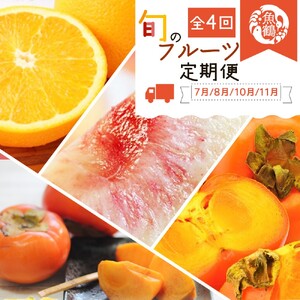 【7・8・10・11月 全4回】紀州和歌山産旬のフルーツセット（バレンシアオレンジ・桃・ひらたねなし柿・富有柿）【UT81】【Z91144-tkb377】
