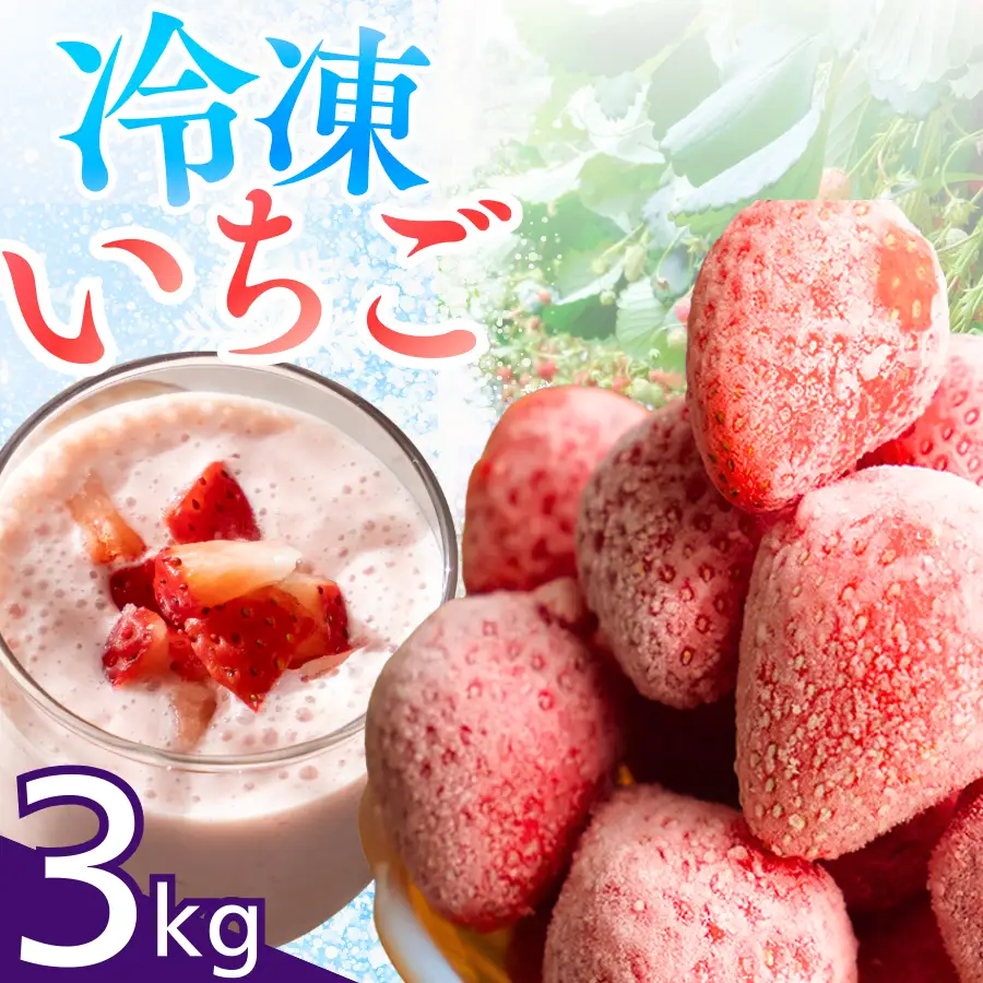 【先行予約＿2026年出荷分】完熟冷凍イチゴ　3kg（約11.4パック相当） 恋みのり、かおり野　から厳選　　【 いちご 果物 ブランドいちご いちご 苺 いちご 静岡いちご 苺 冷凍いちご 】
