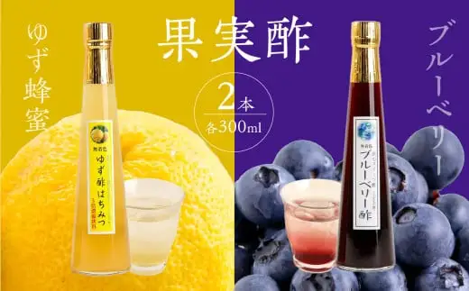 ＜江崎酢醸造元＞果実酢２本セット(ゆず蜂蜜・ブルーベリー) 042-025