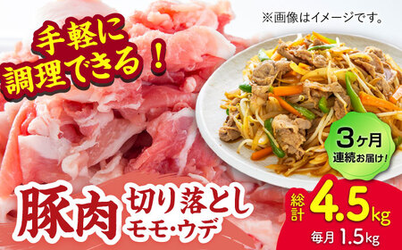 【3回定期便】豚肉切り落とし（モモ・ウデ部位指定なし）約1.5kg（約300g×5pc）【吉里精肉】[ZEW084]