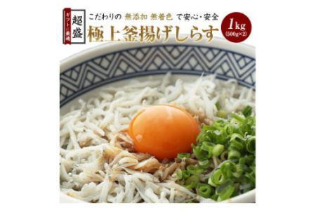 極上釜揚げしらす1kg（500g×2）(B5-1)