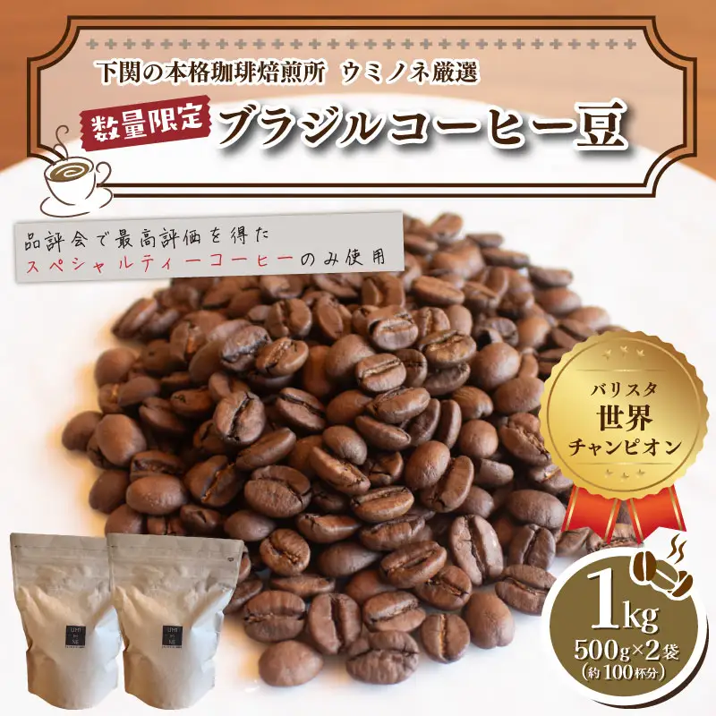 【豆】 訳ありブラジルコーヒー豆1kg 自家焙煎コーヒー豆 EW