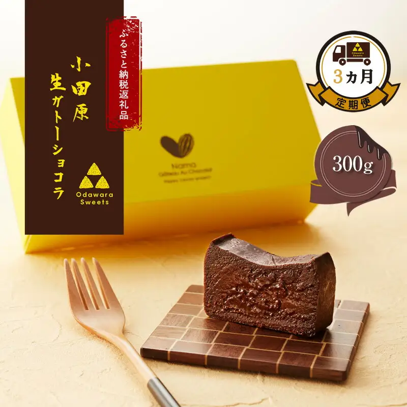 【定期便3ヶ月】極上の口溶け。幸せの生ガトーショコラ 300g【 高級 濃厚  極上スイーツ グルテンフリー チョコ ショコラテリーヌ 高品質クーベルチュールチョコレート使用 一流シェフ 神奈川県 小田原市 ガトーショコラ ガトーショコラ】