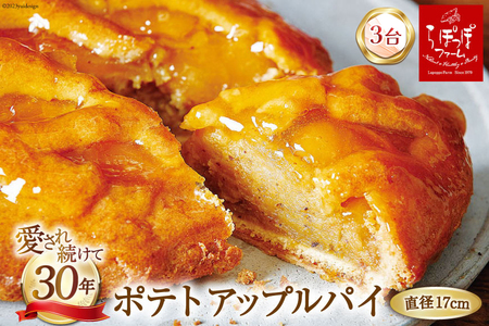 ポテトアップルパイ 3台セット (直径17cm) 冷凍 [らぽっぽファーム 大阪府 守口市] [2092]