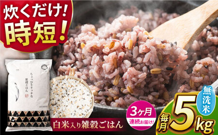 〈令和7年度産米〉 【全3回定期便】 水研ぎ不要 雑穀ごはん 無洗米 5kg 【株式会社 農産ベストパートナー】 令和7年産 [ZBP146]