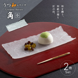 うつ和シリーズ「角（小）」(UT006B)(2枚入り)[111N15] 食器 日本製 家庭用食洗器対応可 耐熱温度80℃ 耐久性 割れにくい 電子レンジ不可 皿 お皿 うつわ 器 アクリル 樹脂 和紙 モダン 手曲げ加工