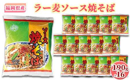 焼きそば 福岡県産 ラー麦 ソース焼そば 1ケース 麺 