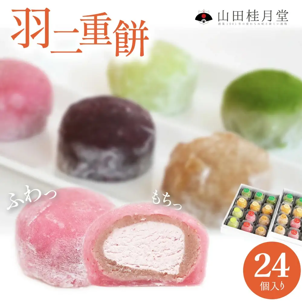 ＜山田桂月堂＞羽二重餅　24個入り 【115P5601】