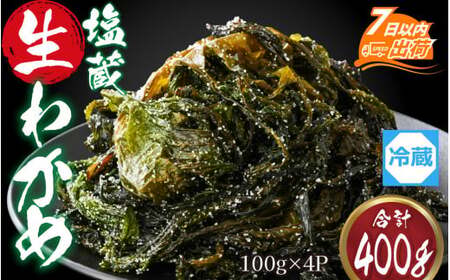 ふくいの塩蔵生わかめセット 【 ワカメ 天然 手作り パック 冷蔵 400g 国産 】 [A-004009] / わかめ