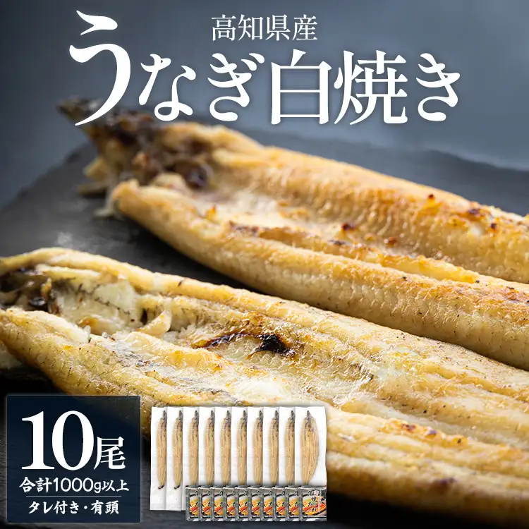 高知県産うなぎ 白焼き 1kｇ 10尾 白焼き yw-0082