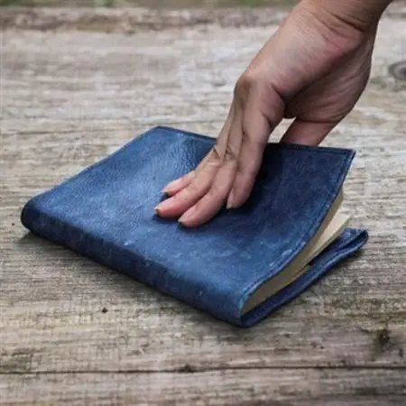 キョン革ブックカバー-藍染-【1489315】
