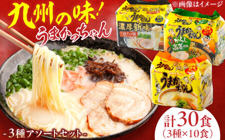 うまかっちゃん3種セット 豚骨・高菜・濃厚新味 合計30食(各5袋×2パック) / 豚骨ラーメン うまかっちゃん[AFAR031]