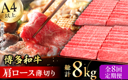 【8回定期便】肩ロース薄切り 1kg / 牛肉 ロース[AFBV072]