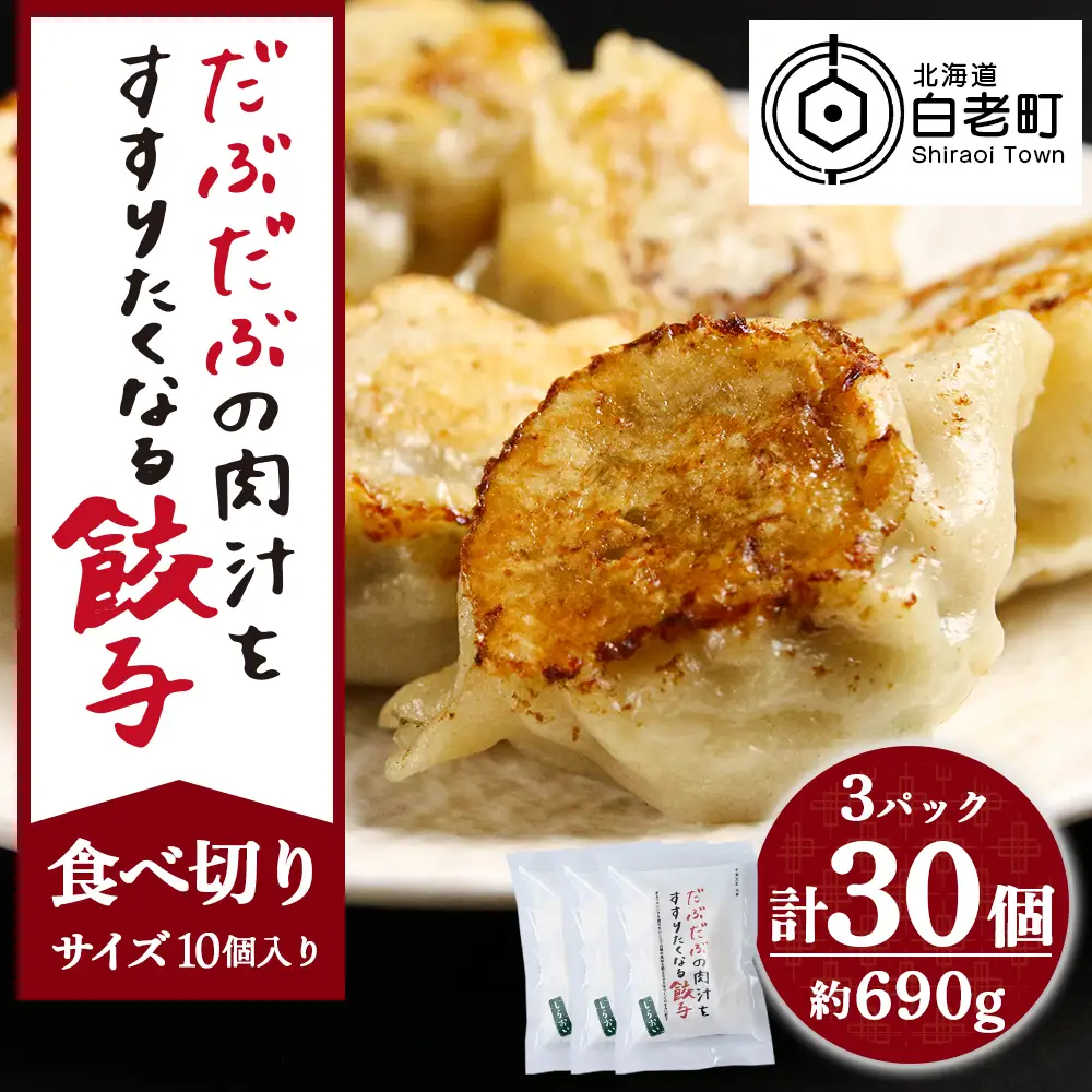 だぶだぶの肉汁をすすりたくなる餃子 30個（10個入×3パック） BE013