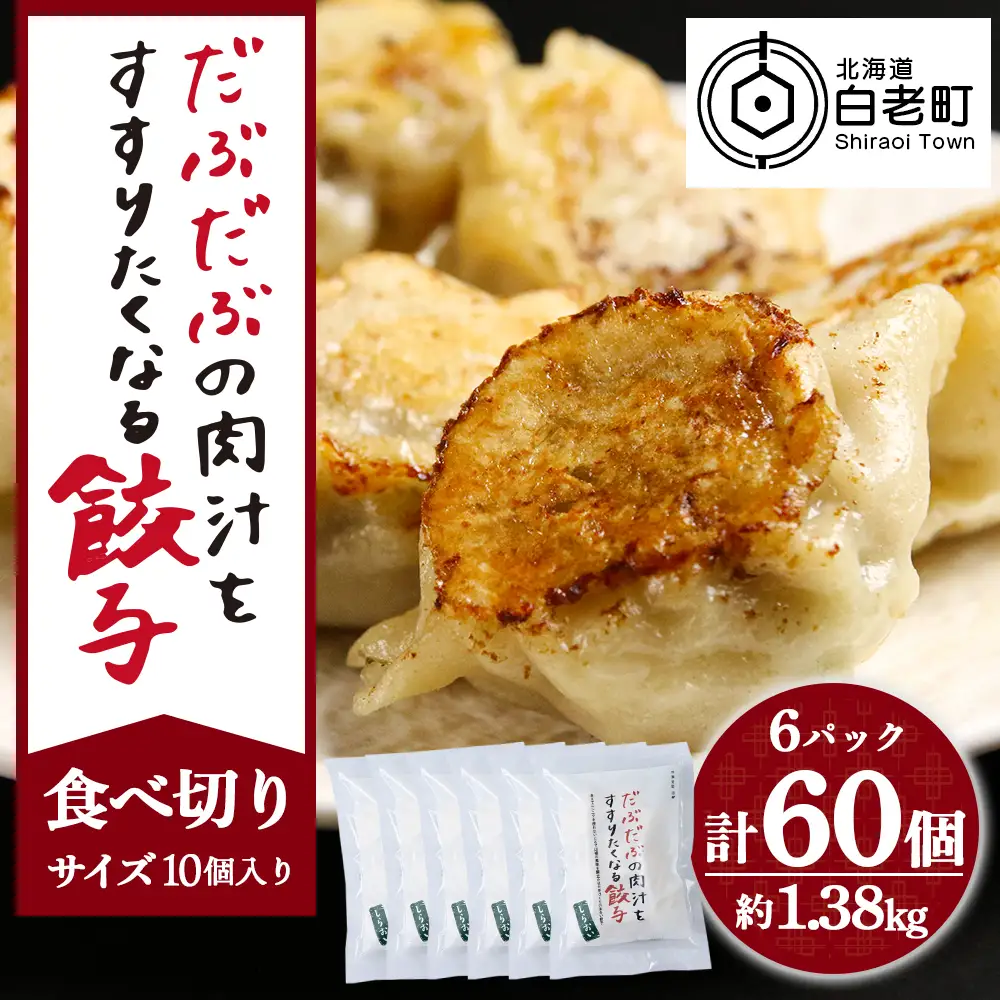 だぶだぶの肉汁をすすりたくなる餃子 60個（10個入×6パック） BE015