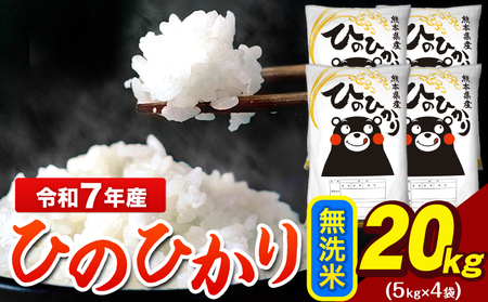 令和7年産   ひのひかり 無洗米 20kg  5kg×4袋 米 ブランド米 大容量《7-14日以内に出荷予定(土日祝除く)》