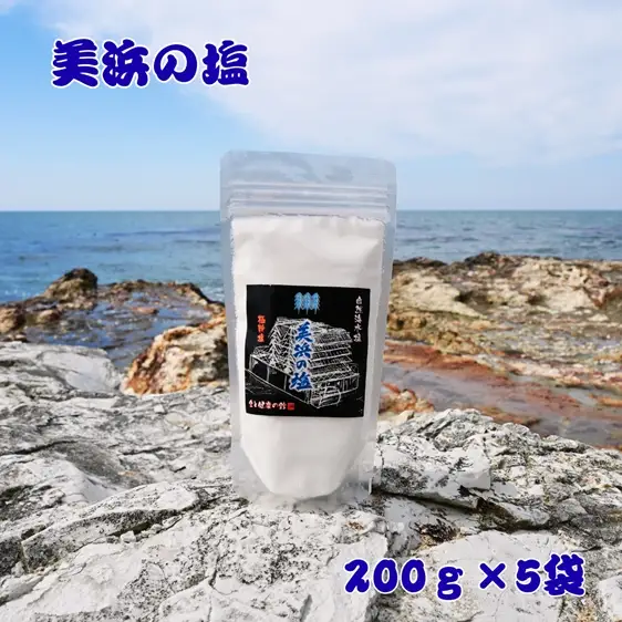 美浜の塩 1kg 200g×5袋 ｜天然塩 塩 食塩 ミネラル しお 天然 調味料 ソルト 海水塩 料理 味付 国産 おにぎり　愛知県 美浜町 食と健康の館 ※北海道・沖縄・離島への配送不可