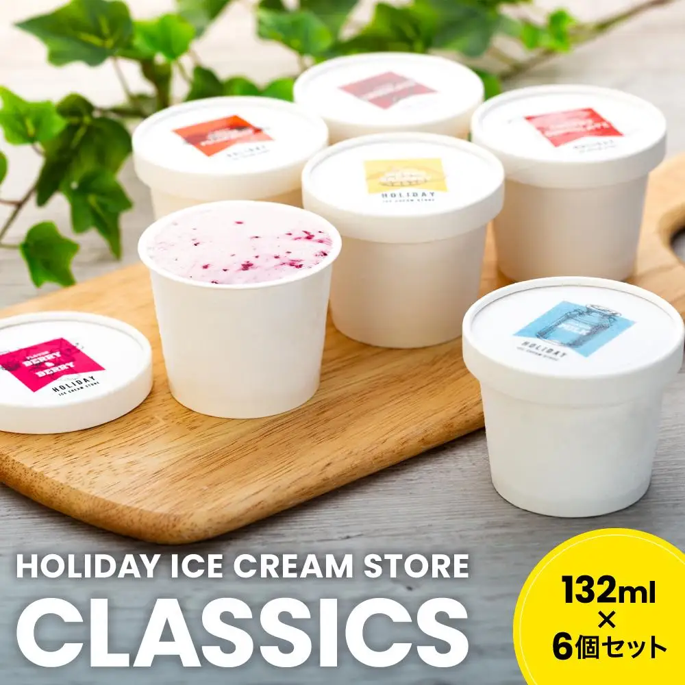 HOLIDAY ICE CREAM STORE CLASSICS　クラフトアイスクリーム 132ml×6個セット