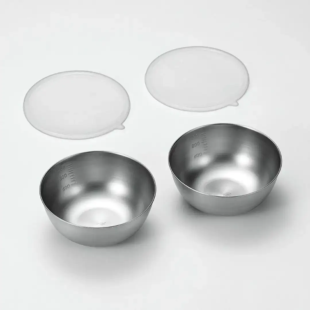ステンレスボウル18cm2個セット（シリコン蓋付） キッチン用品 キッチングッズ ステンレス製 燕三条製 新生活 一人暮らし【016S048】