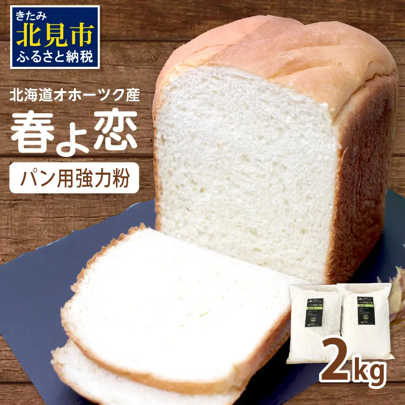 【北海道オホーツク産】パン用強力粉 春よ恋 2kg ※賞味期限30日保証 ( パン用強力粉 北海道産 小麦粉 パン 製パン )【056-0020】