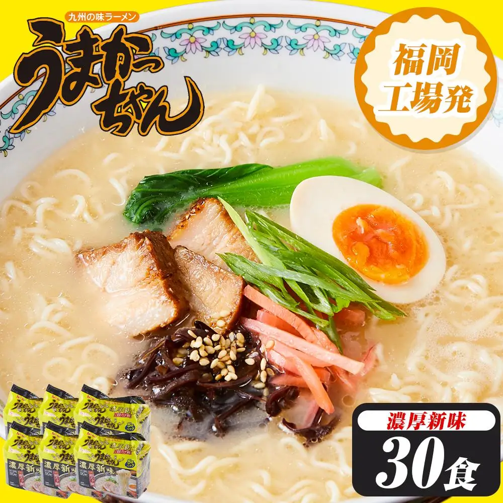 うまかっちゃん ＜濃厚新味＞ 30食（5食入×6袋）福岡市／豚骨ラーメン | 麺 食品 加工食品 人気 おすすめ 送料無料
