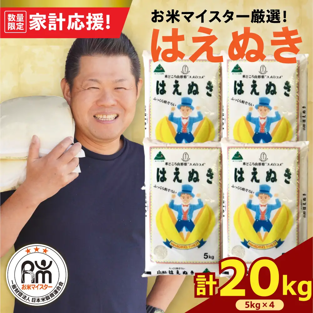 令和7年産 はえぬき 20kg 精米 山形