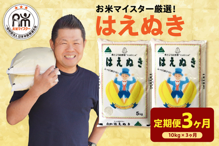 【先行予約】3ヶ月 定期便 令和8年産 はえぬき 10kg×3回 計30kg