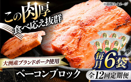 ベーコン【全12回定期便】ブロック180g×6個セット ベーコン[AGAZ054]