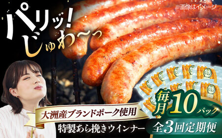 ウインナー【全3回定期便】特製 5本入り×10袋  ウインナー[AGAZ079]