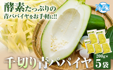 青パパイヤ 千切り 200g×5袋 ゆいやわす《30日以内に出荷予定(土日祝除く）》
