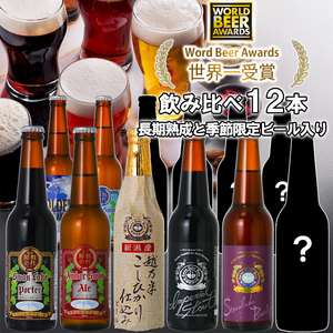 ビール スワンレイクビール 世界一金賞受賞入り  長期熟成＆季節限定ビール入り飲み比べ12本セット 阿賀野市 新潟県 阿賀野 クラフト 飲み比べ クラフトビール 地ビール ビール お酒 酒 詰め合わせ ギフト プレゼント 贈答 贈り物 お中元 お歳暮 のし対応 熨斗 父の日 1S25033