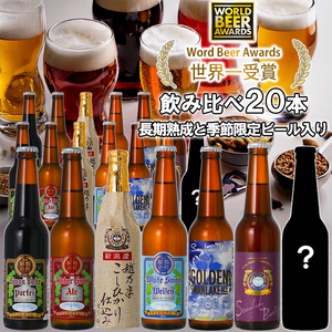ビール スワンレイクビール 世界一金賞受賞入り 長期熟成＆季節限定ビール入り飲み比べ20本セット 阿賀野市 新潟県 阿賀野 クラフト 飲み比べ クラフトビール 地ビール ビール お酒 酒 詰め合わせ 父の日 1S26048