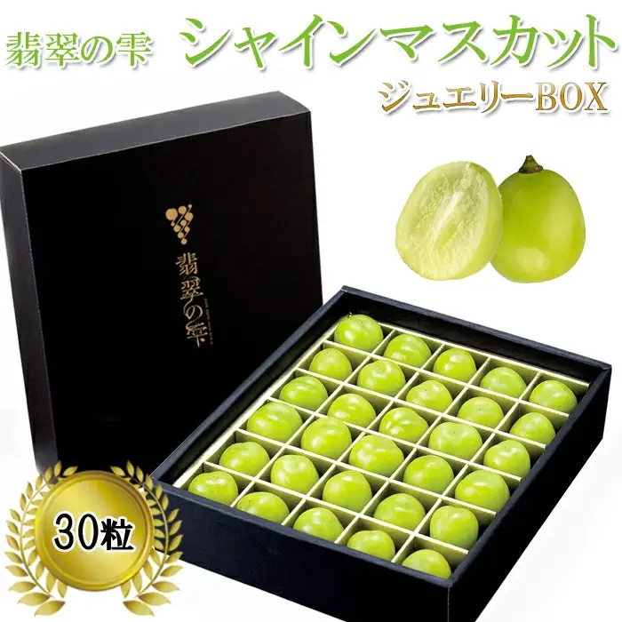 翡翠の雫 シャインマスカット ジュエリーBOX【JU米子高島屋選定品】 ギフト 高級 粒 2026 予約 ぶどう 皮ごと 種なし 果物 フルーツ 樹上完熟 完熟 こだわり マスカット厳選 朝採れ 島根県 安来市【48-O2-01】