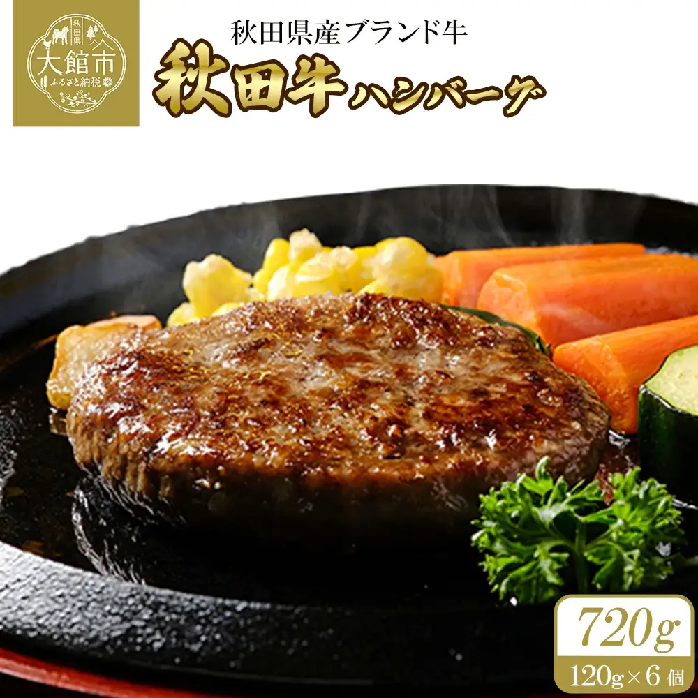 秋田牛ハンバーグ720g（120g×3個　2セット）　115P2601