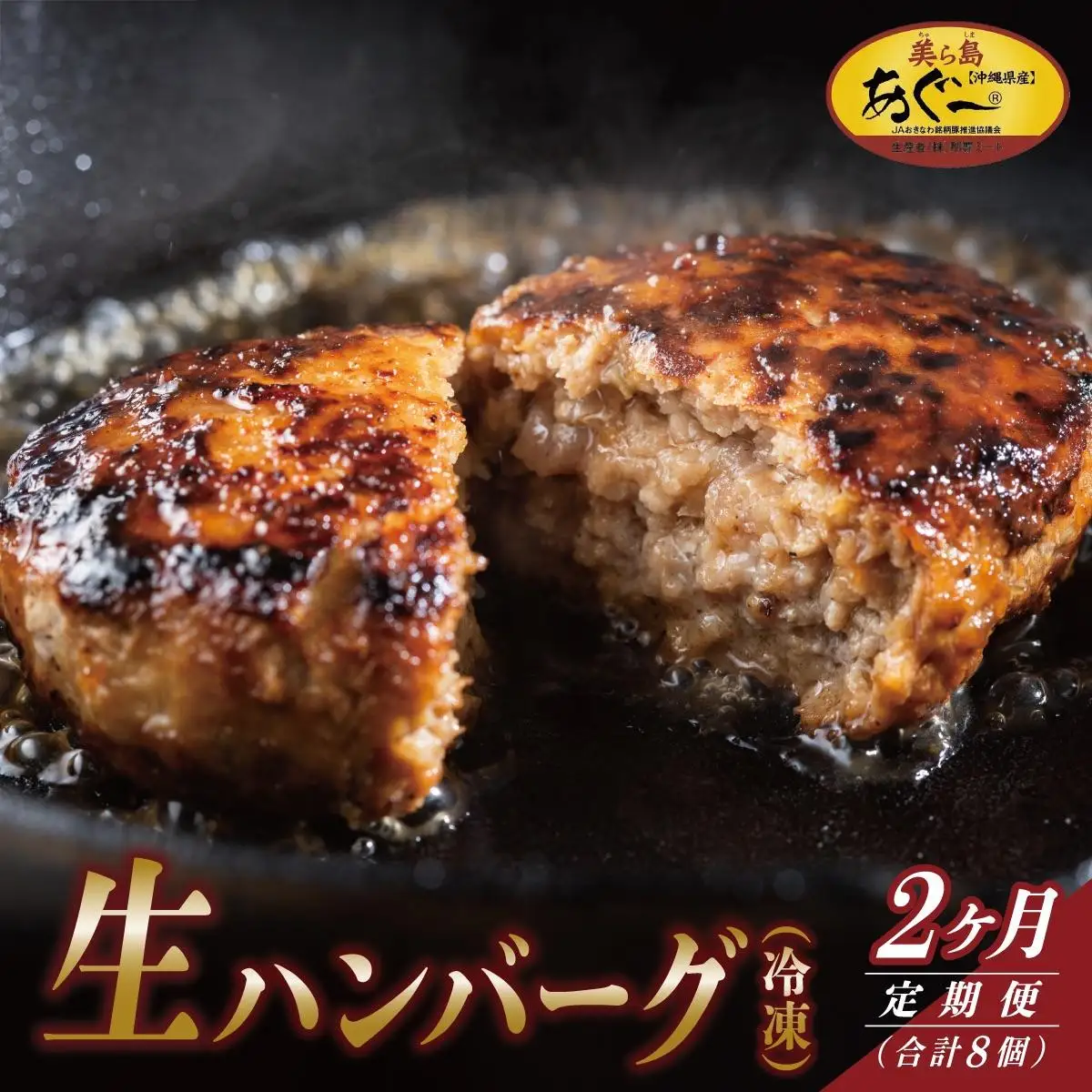 【2ヶ月定期便】【美ら島あぐ～】冷凍ハンバーグ   