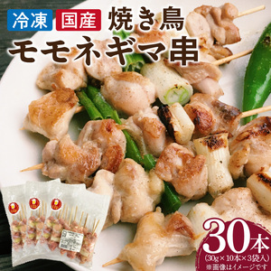 冷凍国産鶏 モモネギマ串　30本（30g×10本×3袋入）[129T02] 焼き鳥 おつまみ バーベキュー 小分け
