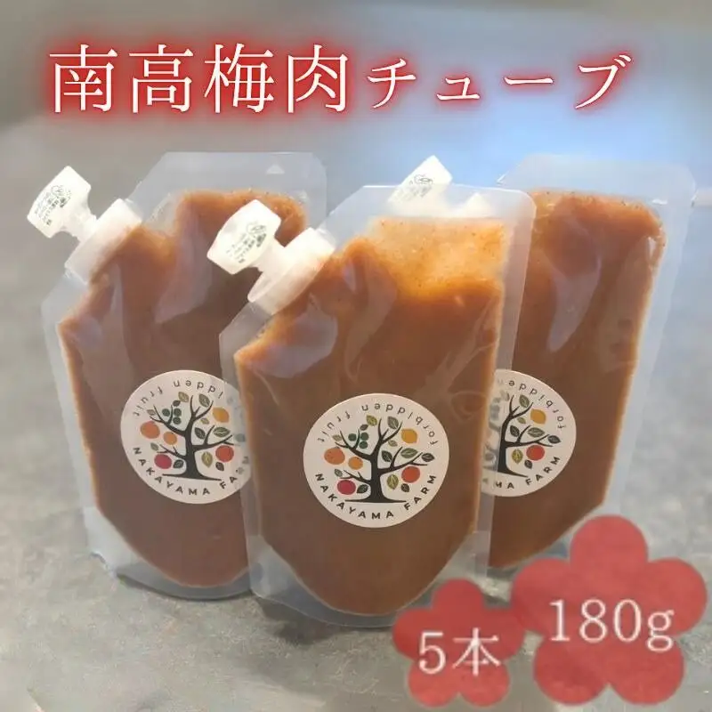 南高梅肉チューブ 180g×5 / ねり梅 練り梅 紀州南高梅 南高梅 調味料 梅肉 和歌山県 田辺市 【nak047】