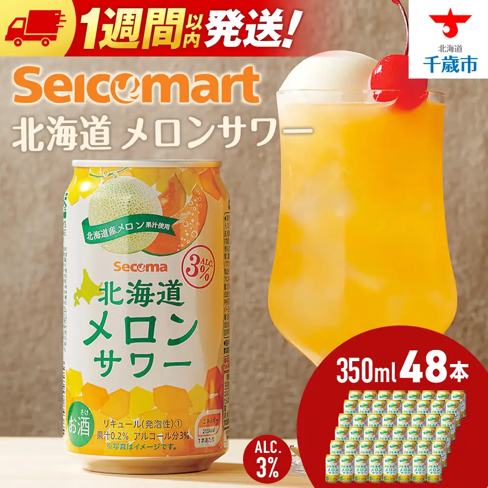 北海道 メロンサワー ×2箱 (1箱 350ml 24本) サワー メロン 酒 セイコーマート セコマ Secoma