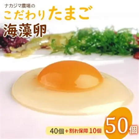 ナカジマ農場のこだわりたまご「海藻卵」50個(40個+割れ保障10個)_卵・乳製品 卵  たまご タマゴ 玉子_【配送不可地域：離島】【1528298】