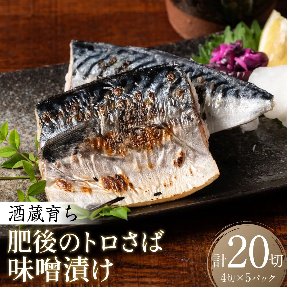 酒蔵育ち 肥後のトロさば 味噌漬け 4切入×5パック 合計20切 おかず レシピ トロサバ とろさば 赤酒 味噌漬け さば サバ 鯖 焼き魚 魚 熊本 八代市