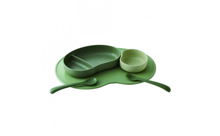 SUCSUCギフトセット4pcs GR（仕切りプレート、ミニボウル、トレイ、カトラリーセット（スプーン＆フォーク）） ALH0001