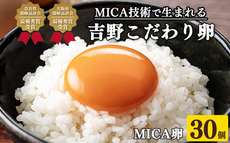 吉野 MICA卵 Lサイズ 30個 （27個＋割れ保証3個） 【田原本町×吉野町共通返礼品】 ／ 野澤養鶏 おいしい たまご 玉子 生卵 鶏卵 濃厚 奈良県鶏卵品評会最優秀賞受賞 奈良県