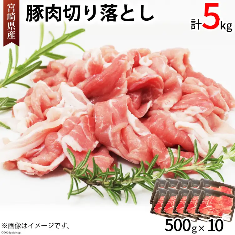 豚肉 切り落とし 宮崎県産 豚 切り落し 500g × 10 計5kg [アグリ産業匠泰 宮崎県 美郷町 31be0059]