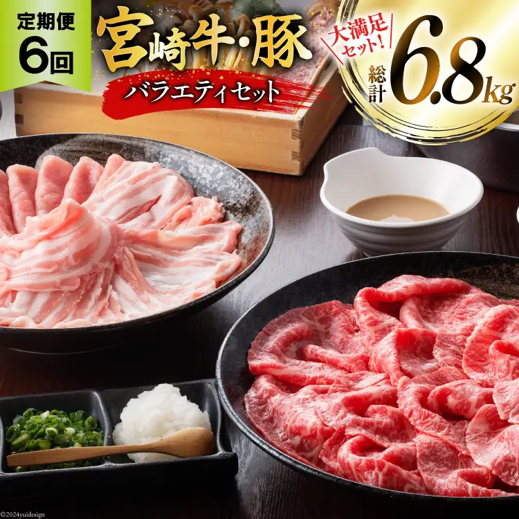 肉 定期便 6ヶ月 宮崎牛・豚 バラエティセット [ミヤチク 宮崎県 美郷町 31au0109]