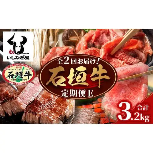 【全2回 定期便E】 石垣牛 ステーキ＆焼肉特盛セット・すきしゃぶ800g＆焼肉特盛セット　計3.2kg（いしなぎ屋）　AB-33