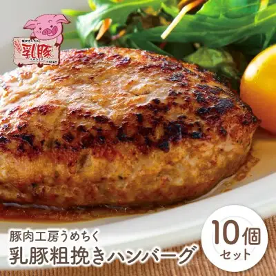 Y04-08 乳豚粗挽きハンバーグ10個 ハンバーグ