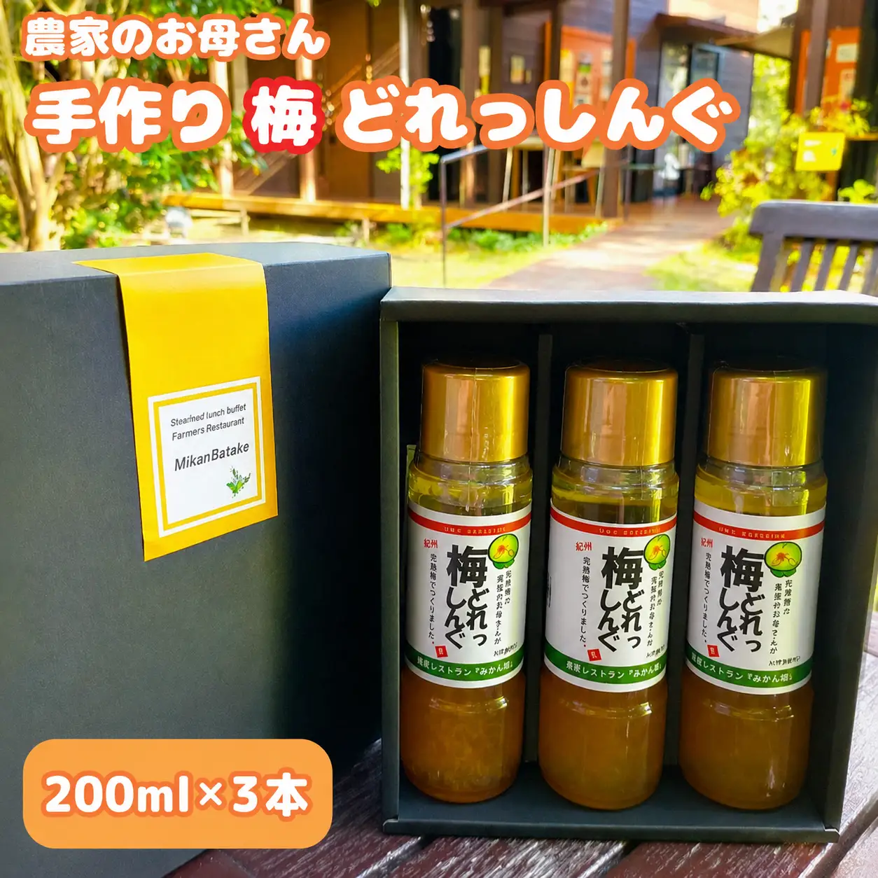 農家のお母さん手づくり梅ドレッシング  200ml×3本  /  野菜 サラダ 調味料 ギフト お取り寄せ 和歌山県 田辺市 【grt008-1】